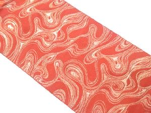 アンティーク　変わり流水模様織り出し名古屋帯（着用可）